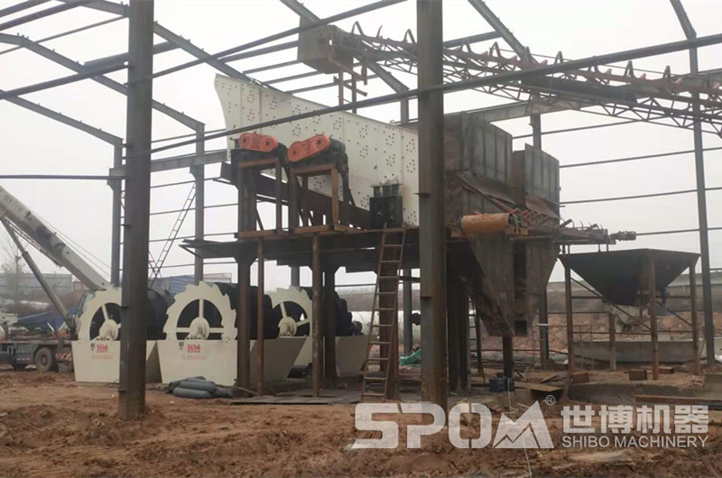 河卵石破碎制砂洗砂，現(xiàn)場(chǎng)圖